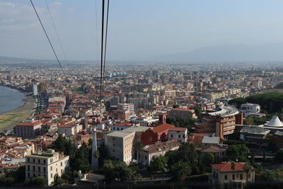 High angle view of townscape against sky