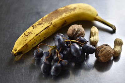 High angle view of fruits on table