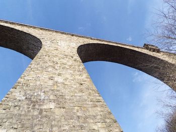 Low angle view of arch bridge against sky