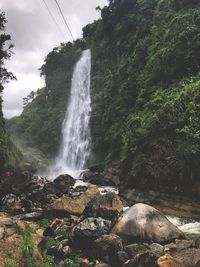 Scenic view of waterfall