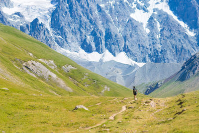 Scenic view of snowcapped mountains