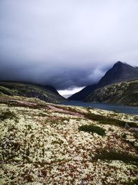 Scenic view of mountains against sky