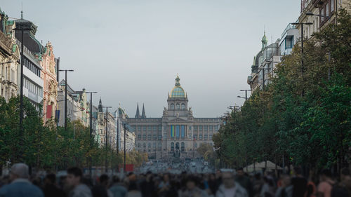 Low angle view of buildings in city