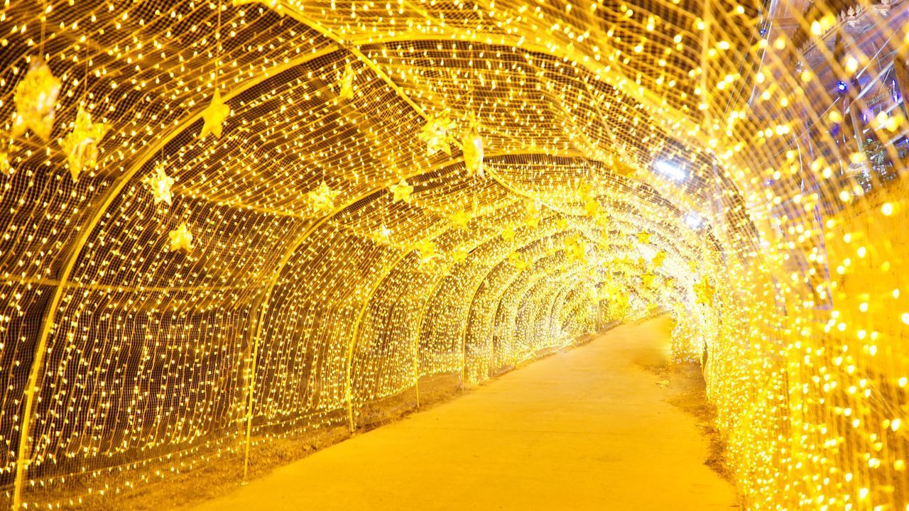 VIEW OF ILLUMINATED TUNNEL