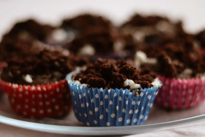 Close-up of cupcakes on table