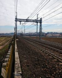 Railroad tracks against sky