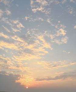 Low angle view of sky at sunset