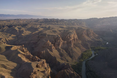 Scenic view of dramatic landscape against sky