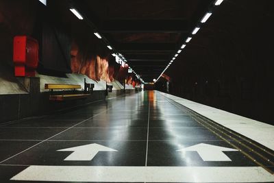 Illuminated underground underground walkway
