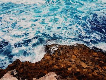 High angle view of beach