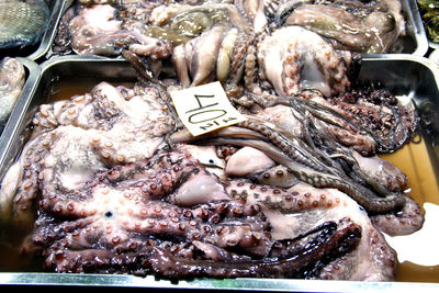 Close-up of fish for sale in market