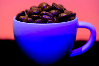 Close-up of coffee cup on table