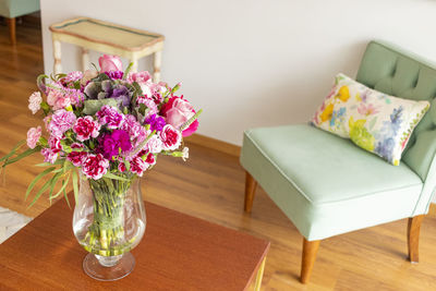 Flowers in vase on table