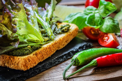 Close-up of vegetables on table