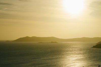 Scenic view of sunset over sea