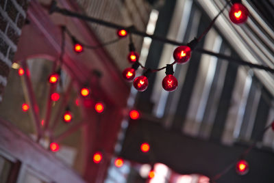 Close-up of illuminated christmas lights