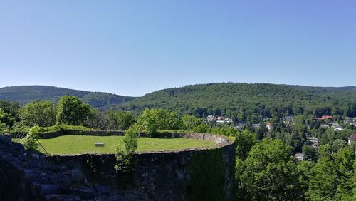 Scenic view of landscape against clear sky