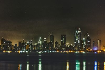 Illuminated city at night