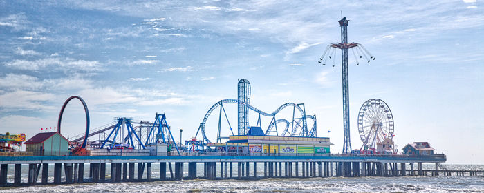 View of cranes at harbor