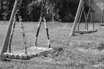 Empty swing in park