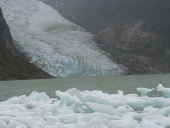 Scenic view of frozen lake