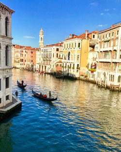 Canal passing through city buildings