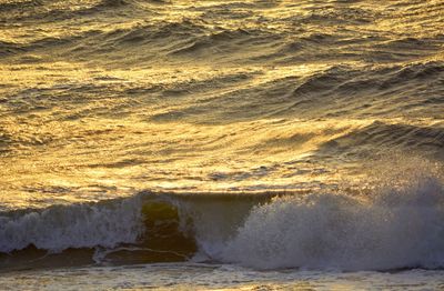 Waves rushing towards shore