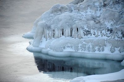 Frozen waterfall in winter