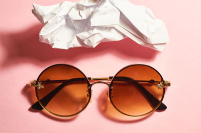 High angle view of sunglasses on table