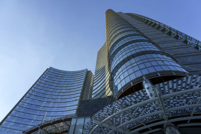 Low angle view of modern building against sky