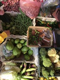 Vegetables for sale at market stall