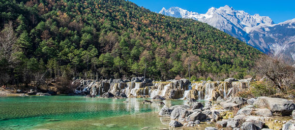 Scenic view of mountains against sky