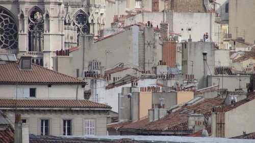 Residential buildings in city