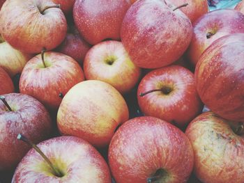 Full frame shot of apples for sale in market