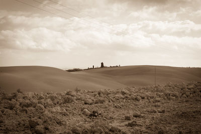 Scenic view of land against sky