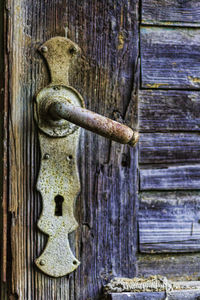 Close-up of wooden door