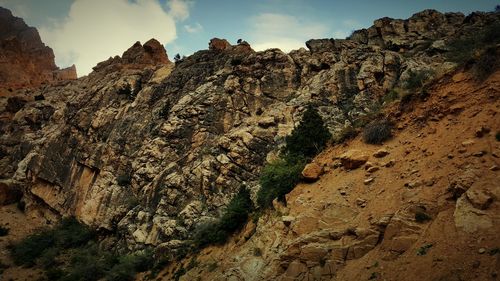 Scenic view of rocky mountains against sky