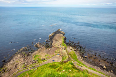 High angle view of sea against sky