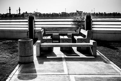 Empty benches at public park