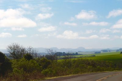 Country road passing through field