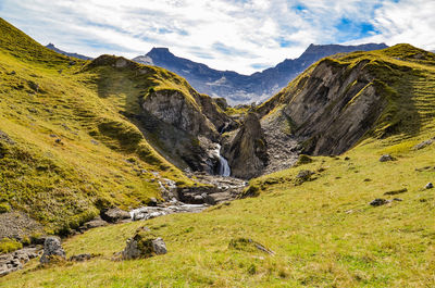 Scenic view of mountains against sky