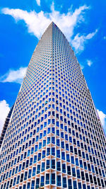 Low angle view of modern building against sky