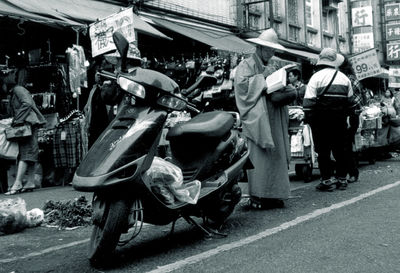 People on street in city