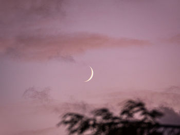 Low angle view of silhouette moon against sky at dusk
