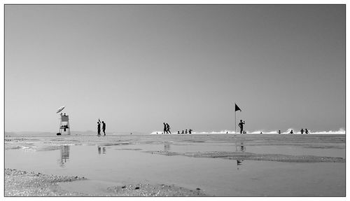 View of calm sea against clear sky