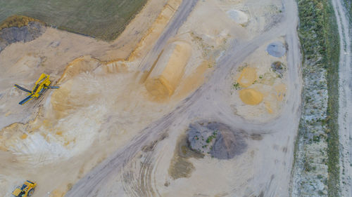 Aerial view of construction site