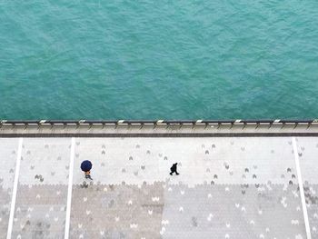 High angle view of people on promenade