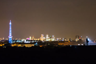 Illuminated city at night