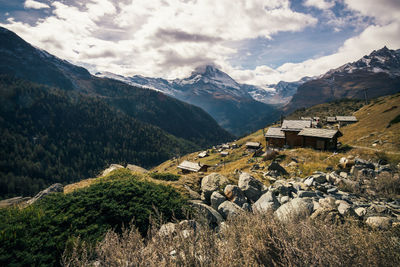 Scenic view of mountains against sky