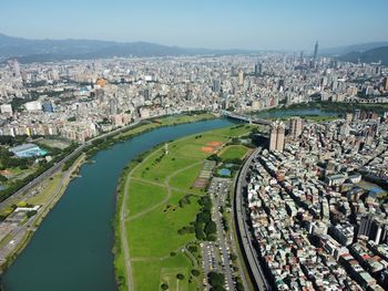 High angle view of cityscape